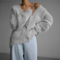 Cashmere Blend Cardigan For Women - Lightweight And Relaxed Fit