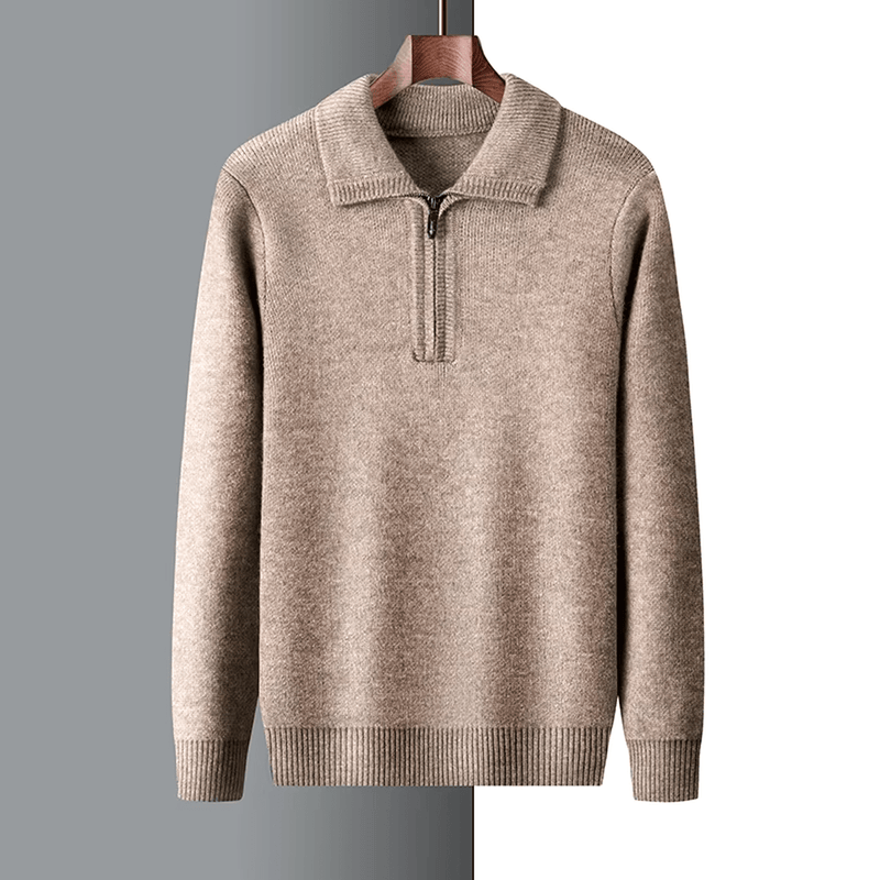 Cashmere Blend Regular Fit Quarter-Zip Knit Sweater