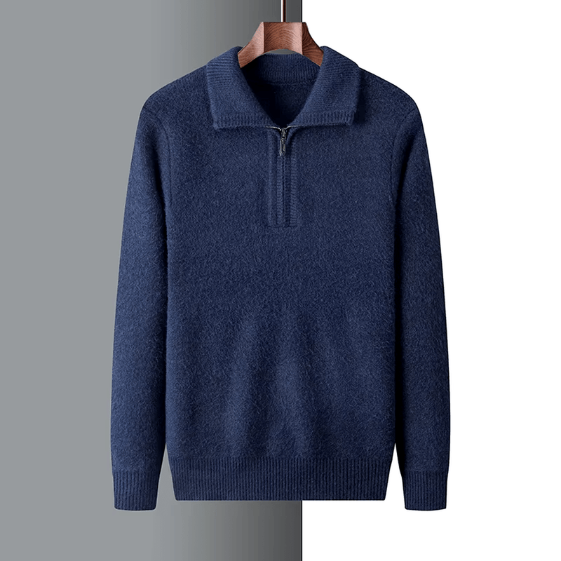 Cashmere Blend Regular Fit Quarter-Zip Knit Sweater