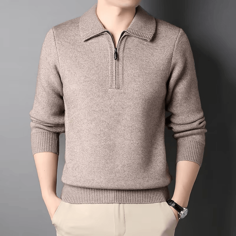 Cashmere Blend Regular Fit Quarter-Zip Knit Sweater