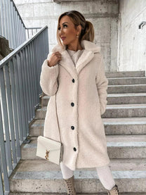 Cashmere Plush Trench Coat For Women