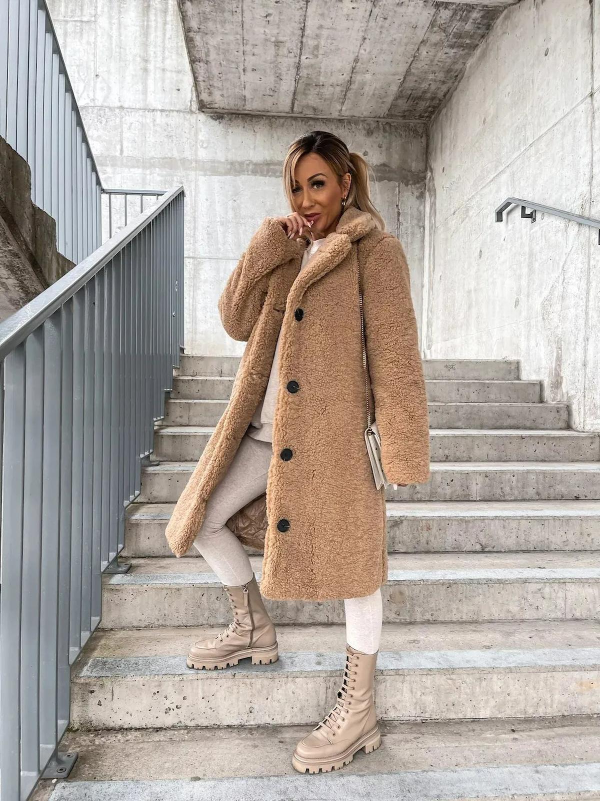 Cashmere Plush Trench Coat For Women
