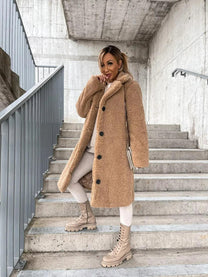Cashmere Plush Trench Coat For Women