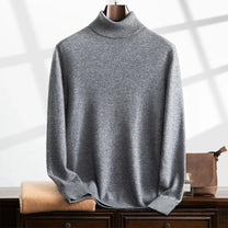 Cashmere Turtleneck Ribbed Knit Sweater