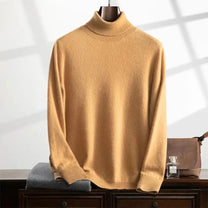 Cashmere Turtleneck Ribbed Knit Sweater