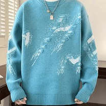 Casual Distressed Knit Sweater For Men