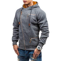 Casual Fleece Hoodie With Pockets And Adjustable Hood For Men
