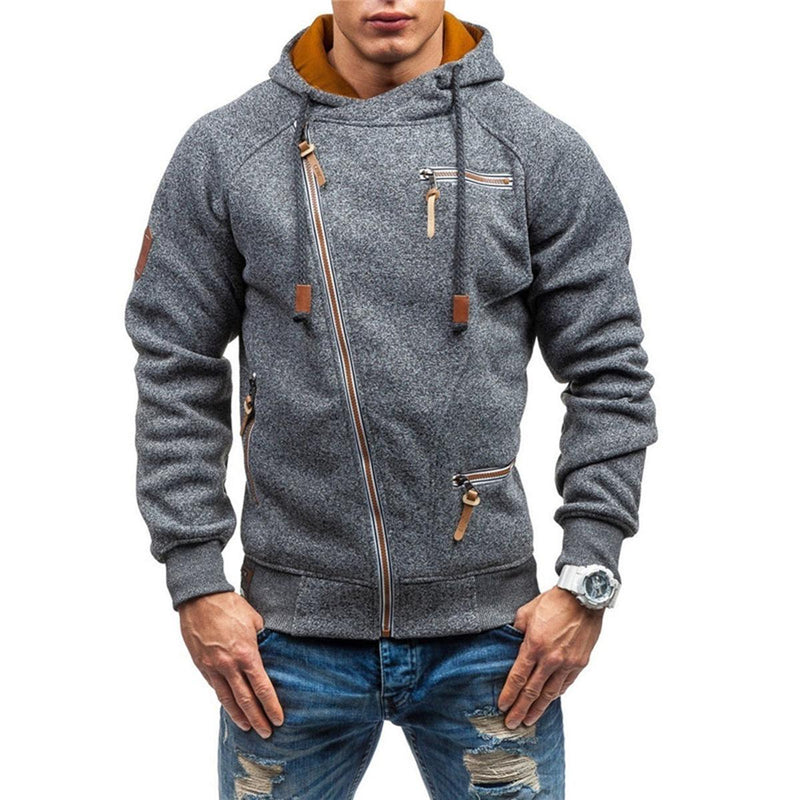 Casual Fleece Hoodie With Pockets And Adjustable Hood For Men
