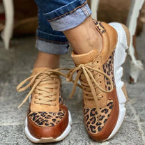 Casual Leopard Print Sneakers With Thick Soles