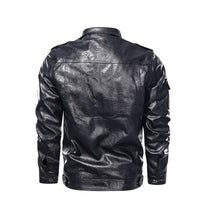 Casual Slim Fit PU Leather Jacket With Patch Details