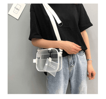 Casual Transparent Shoulder Bag With Adjustable Strap