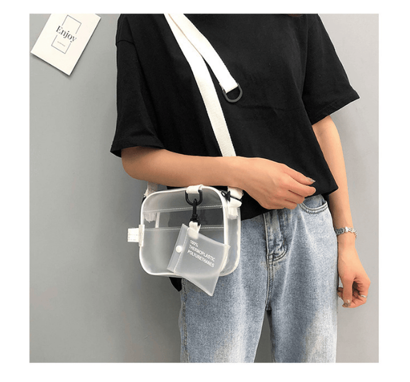 Casual Transparent Shoulder Bag With Adjustable Strap