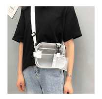 Casual Transparent Shoulder Bag With Adjustable Strap