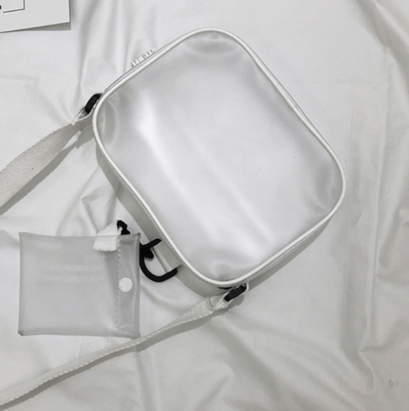 Casual Transparent Shoulder Bag With Adjustable Strap
