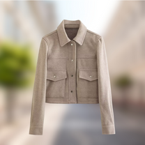 Casual Wool Look Jacket For Women - Autumn Essential