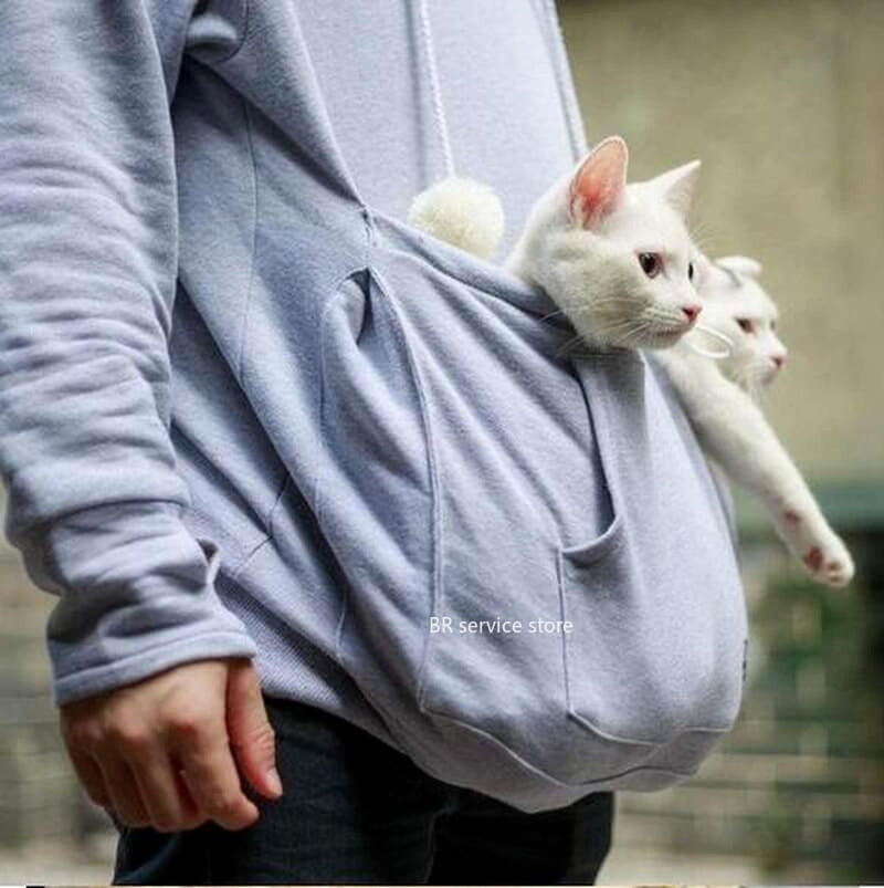 Cat Pocket Hoodie With Soft Fabric For Hair-Free Home