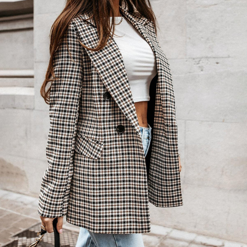Checked Classic Blazer For Women