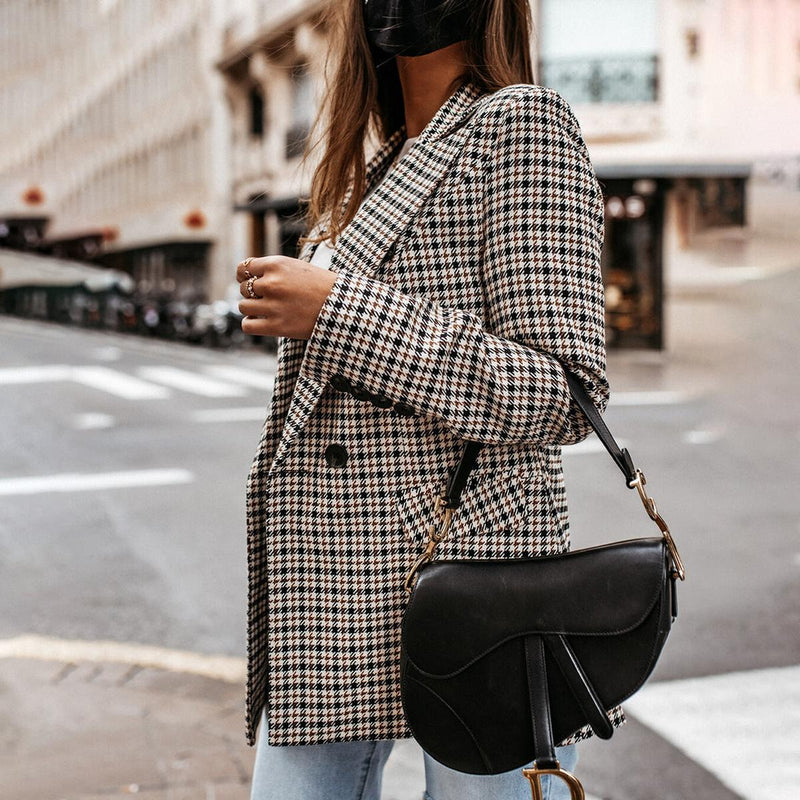 Checked Classic Blazer For Women