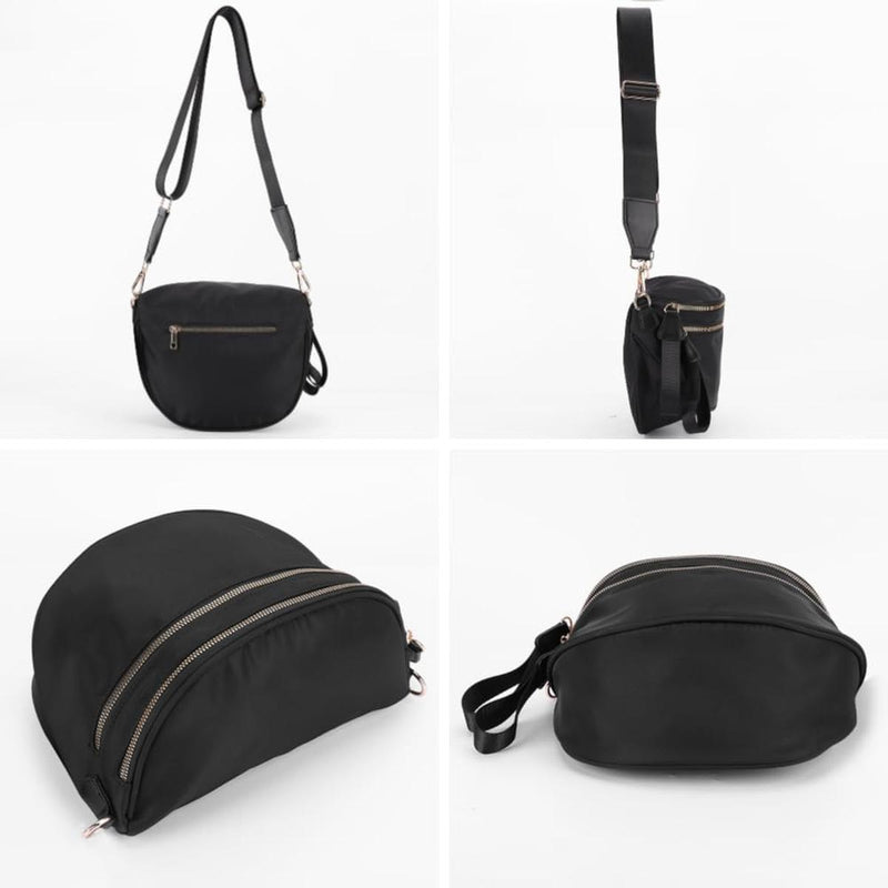 Checkered Crossbody Bum Bag With Wide Strap And Multiple Compartments