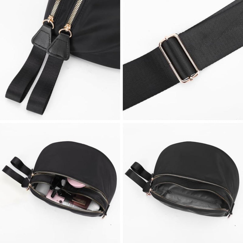 Checkered Crossbody Bum Bag With Wide Strap And Multiple Compartments
