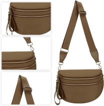 Checkered Crossbody Bum Bag With Wide Strap And Multiple Compartments