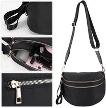 Checkered Crossbody Bum Bag With Wide Strap And Multiple Compartments