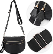 Checkered Crossbody Bum Bag With Wide Strap And Multiple Compartments