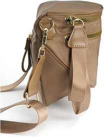Checkered Crossbody Bum Bag With Wide Strap And Multiple Compartments