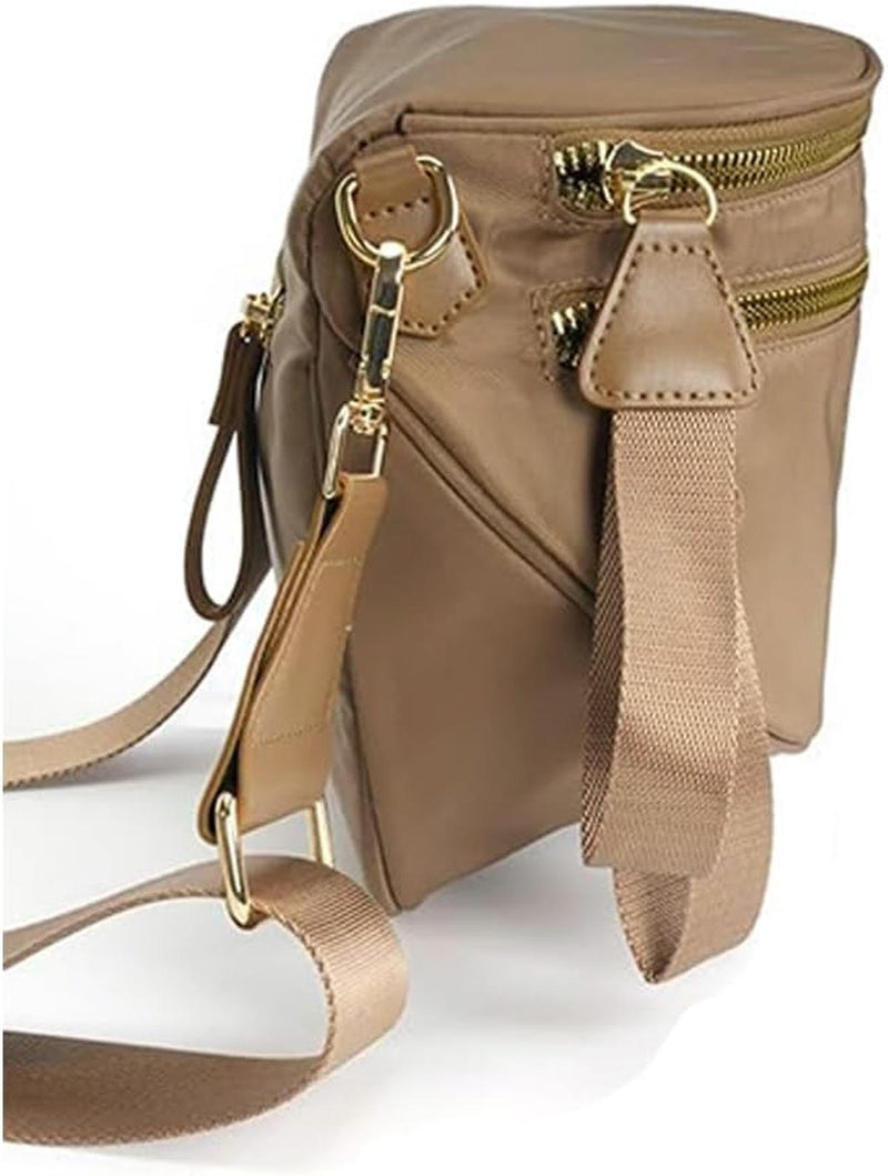 Checkered Crossbody Bum Bag With Wide Strap And Multiple Compartments