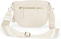 Checkered Crossbody Bum Bag With Wide Strap And Multiple Compartments