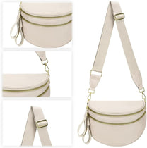 Checkered Crossbody Bum Bag With Wide Strap And Multiple Compartments