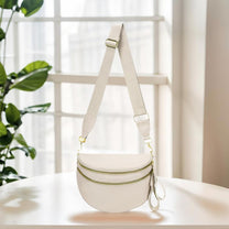 Checkered Crossbody Bum Bag With Wide Strap And Multiple Compartments