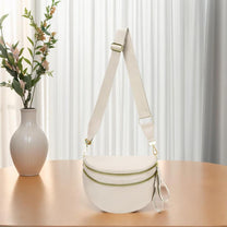 Checkered Crossbody Bum Bag With Wide Strap And Multiple Compartments