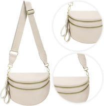 Checkered Crossbody Bum Bag With Wide Strap And Multiple Compartments