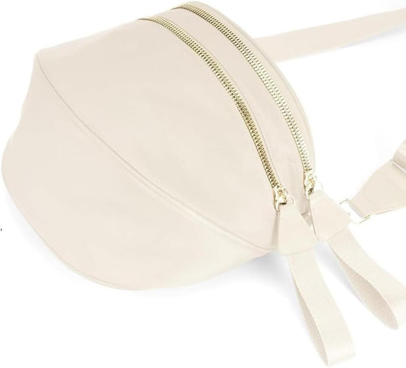 Checkered Crossbody Bum Bag With Wide Strap And Multiple Compartments