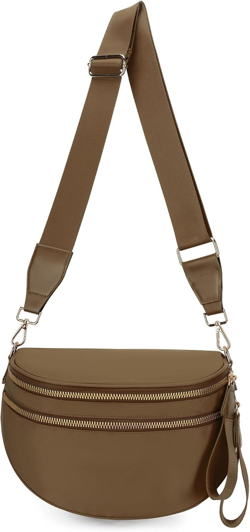 Checkered Crossbody Bum Bag With Wide Strap And Multiple Compartments