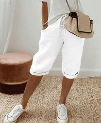 Chic High-Waisted Knee-Length Shorts For Women