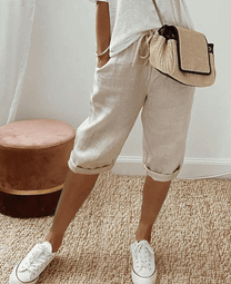 Chic High-Waisted Knee-Length Shorts For Women