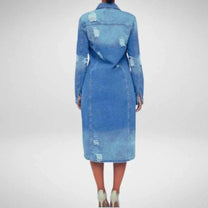 Chic Longline Denim Trench Coat for Versatile Styling