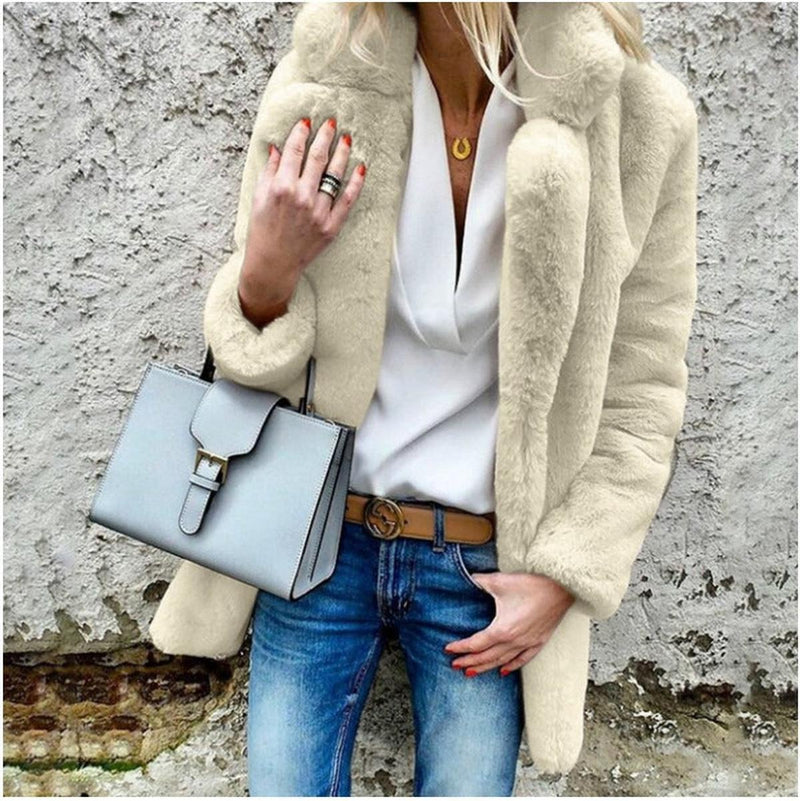 Chic Oversized Faux Fur Winter Coat