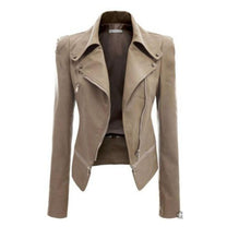 Chic PU Leather Zip-Up Jacket For Women