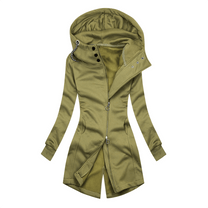 Chic Slim-Fit Turtleneck Hoodie Jacket for Women