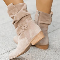 Chic Women&#39;s Ankle Boots With Strap Details