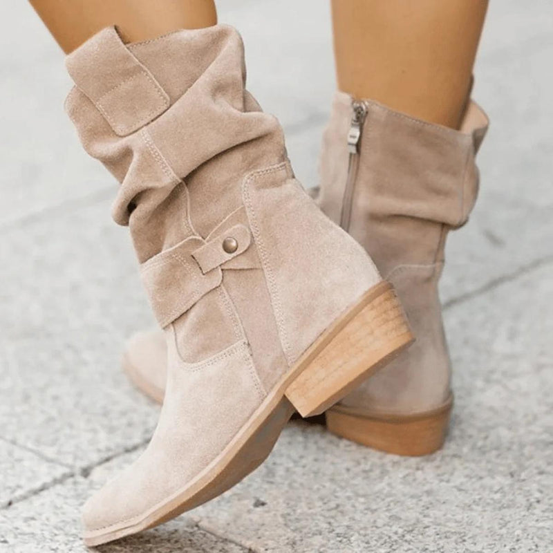 Chic Women&#39;s Ankle Boots With Strap Details