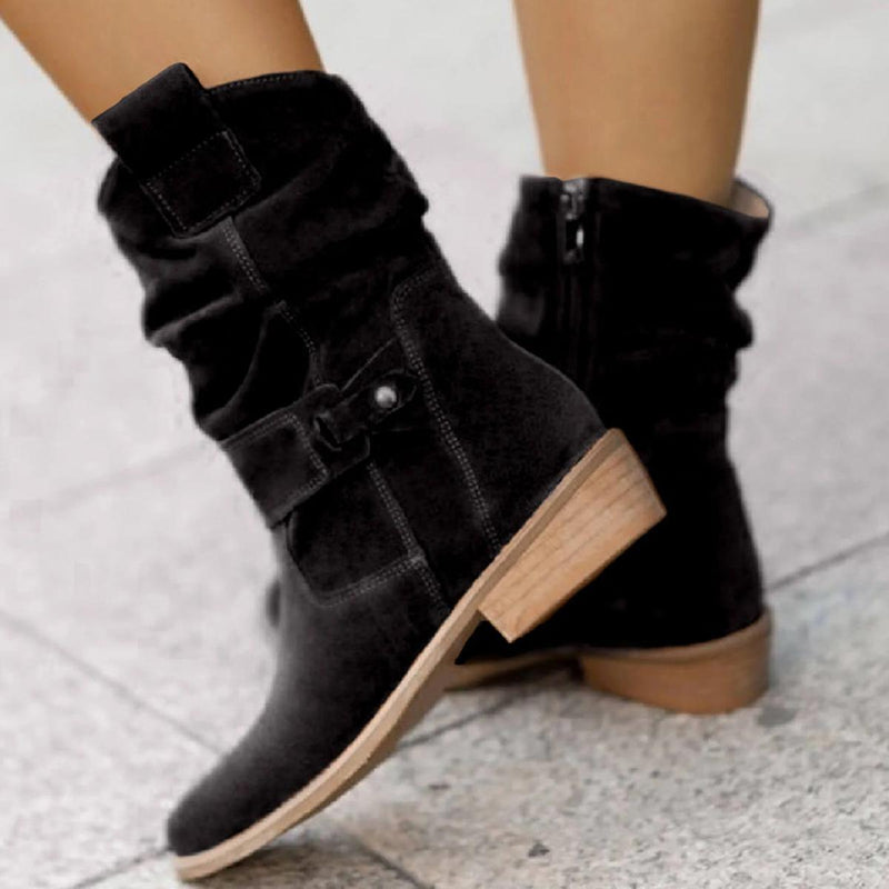 Chic Women&#39;s Ankle Boots With Strap Details