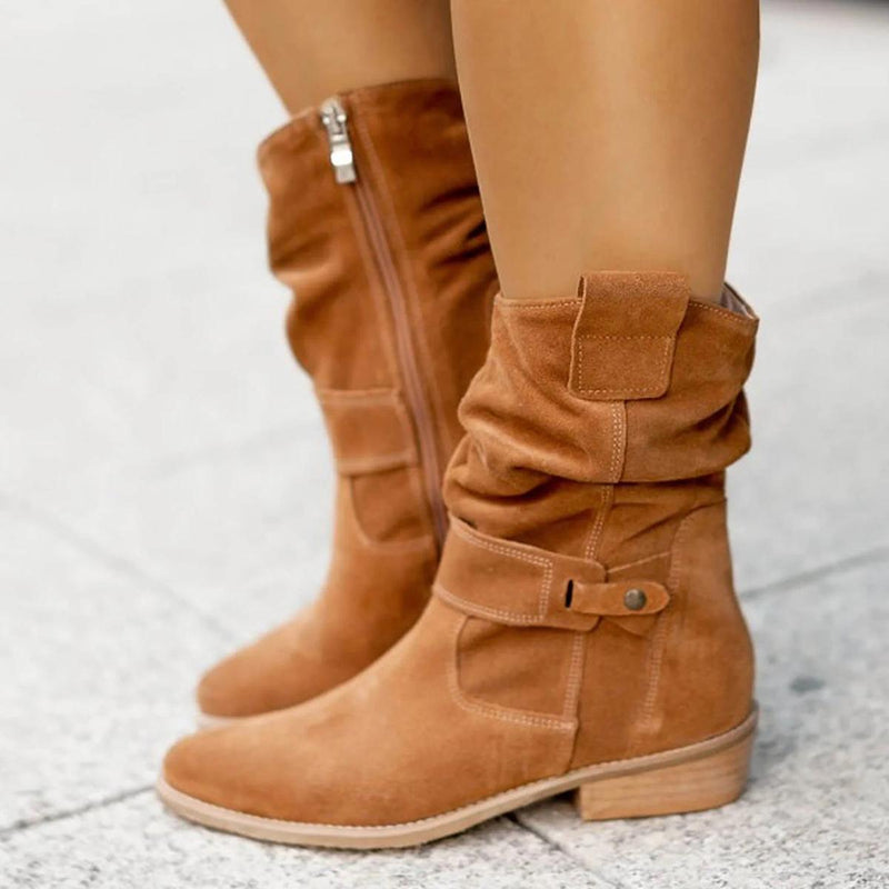 Chic Women&#39;s Ankle Boots With Strap Details