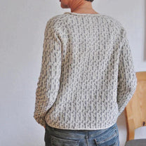 Chic Women&#39;s Grey Round Neck Sweater Herwick