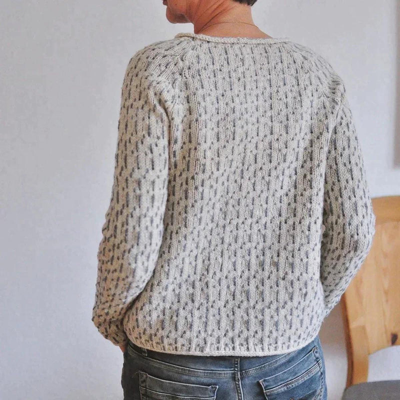 Chic Women&#39;s Grey Round Neck Sweater Herwick