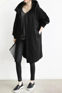 Women’s Hooded Trench Coat – Lightweight Windbreaker