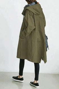 Women’s Hooded Trench Coat – Lightweight Windbreaker